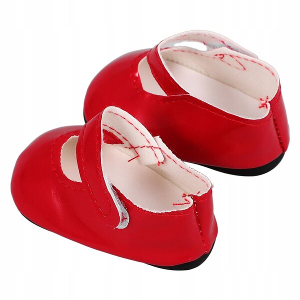 Stilvolle Mini-Puppenschuhe aus rotem PU, kreatives Accessoire für Kinder