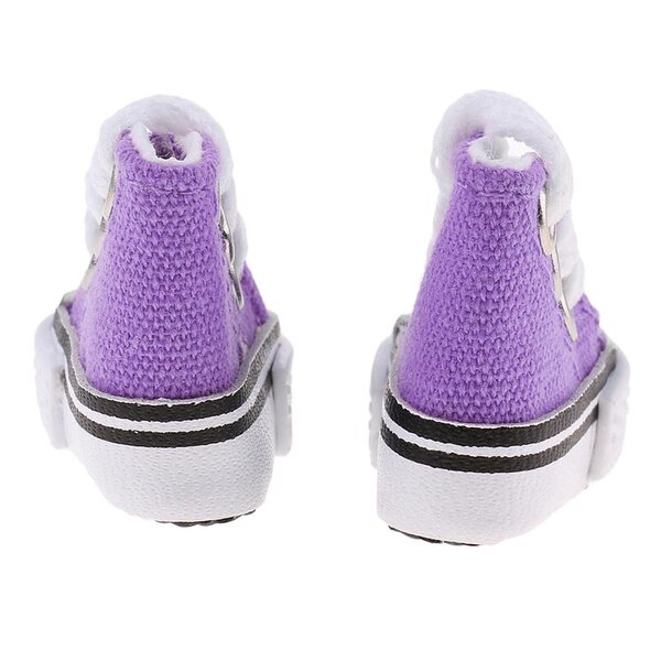 Canvas-Sportschuhe für Barbie-Puppen, hoch und lila, Modeaccessoires