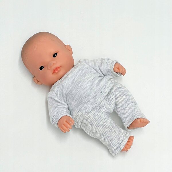 Komplettes graues Kleiderset für Miniland 21 cm Puppe, Sportbekleidung