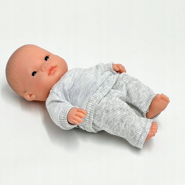 Komplettes graues Kleiderset für Miniland 21 cm Puppe, Sportbekleidung