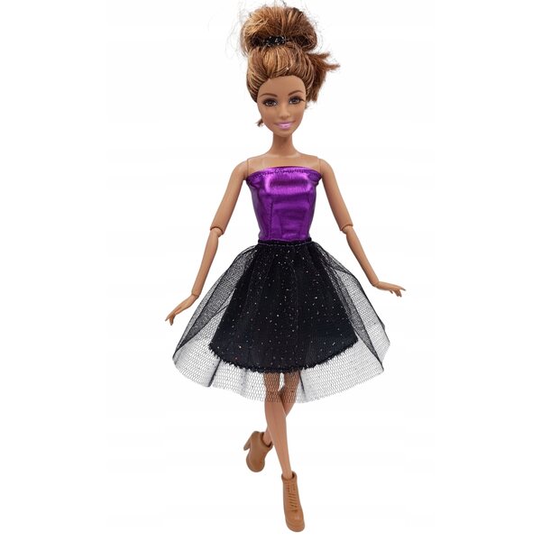 Puppenkleid mit glänzendem Tüllrock und elastischem Oberteil