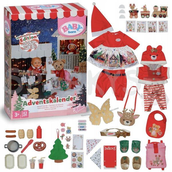 Baby Born Calendario Avvento 2025 da 43 cm con 24 sorprese natalizie