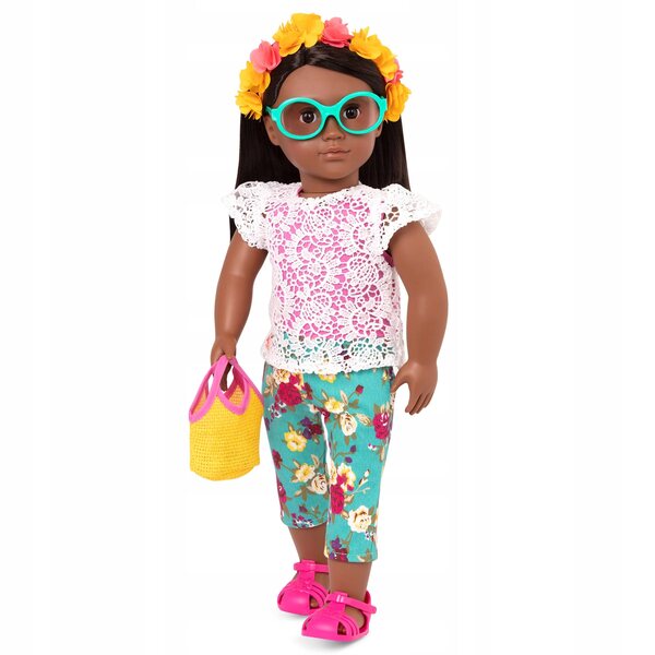 Deluxe-Sommerkleidungsset für 46 cm große Our Generation Fiesta in Flower-Puppen