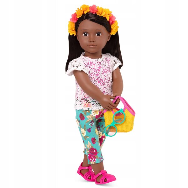 Deluxe-Sommerkleidungsset für 46 cm große Our Generation Fiesta in Flower-Puppen