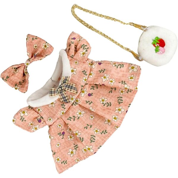 Abito da Principessa per Bambola 20 cm in Cotone con Fiocco e Borsa Omquot