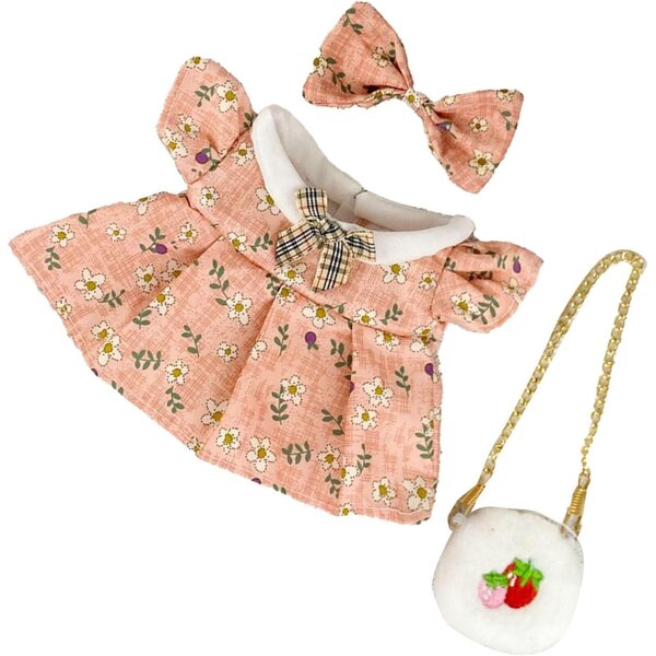Abito da Principessa per Bambola 20 cm in Cotone con Fiocco e Borsa Omquot