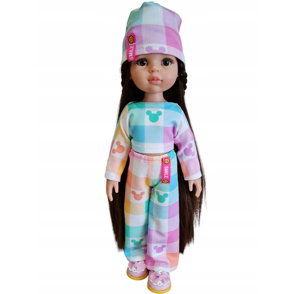 3-teiliges Kleidungsset für Paola Reina 32 cm Puppe mit Bluza, Hose und Hut
