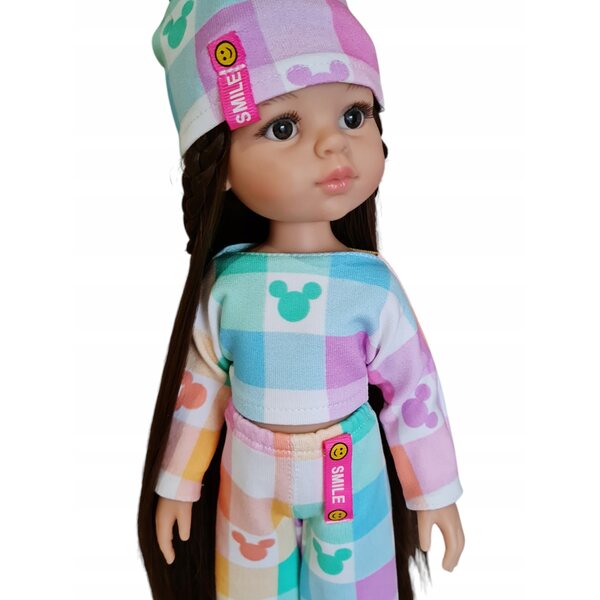 3-teiliges Kleidungsset für Paola Reina 32 cm Puppe mit Bluza, Hose und Hut