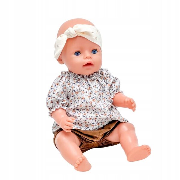 Opaska in muslin per bambole Baby Born 42-43 cm e altre, colore ecru con foglie