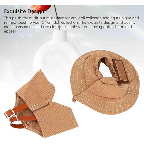 Set vestiti marroni per bambole 17 cm in tessuto robusto e design facile da indossare