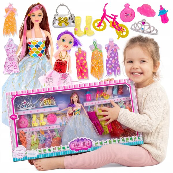 Set Abbigliamento e Accessori per Bambole con Vestiti, Scarpe e Borsa