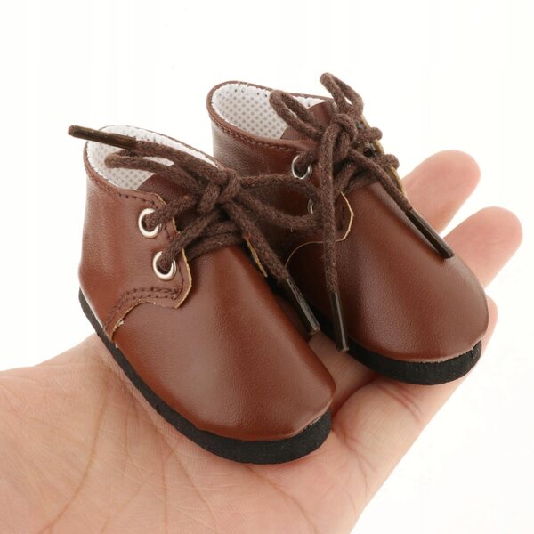 Handgefertigte dunkelblaue 1/3 Puppenschuhe aus PU-Leder mit Schnürsenkeln