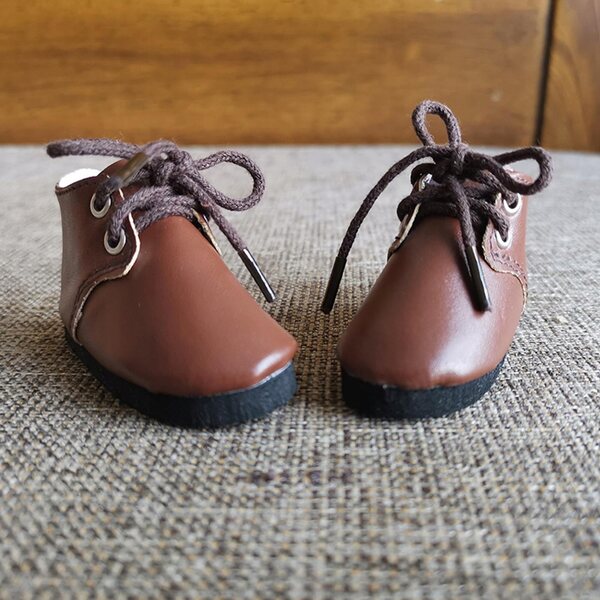 Handgefertigte dunkelblaue 1/3 Puppenschuhe aus PU-Leder mit Schnürsenkeln