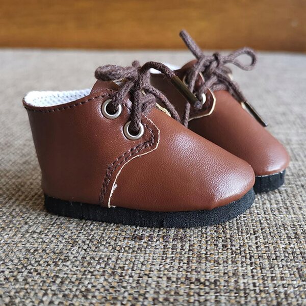 Handgefertigte dunkelblaue 1/3 Puppenschuhe aus PU-Leder mit Schnürsenkeln