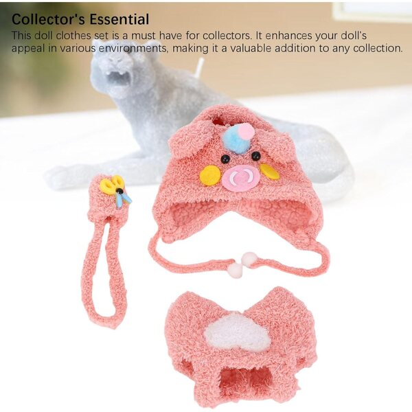 Kleidungsset für 17-cm-Puppen mit Schweinchen-Design aus hochwertigem Faserstoff