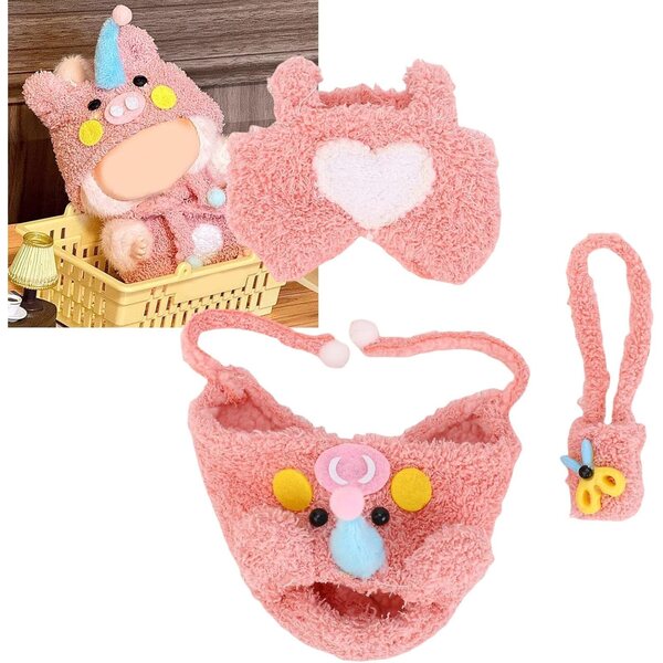 Kleidungsset für 17-cm-Puppen mit Schweinchen-Design aus hochwertigem Faserstoff