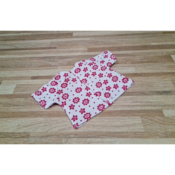 T-shirt per bambola Paola Reina 32 cm in tessuto floreale con chiusura a velcro