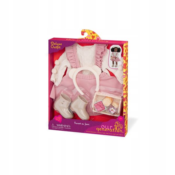 Deluxe-Set mit „Sweet as Jam“-Kleidung für Our Generation 46-cm-Puppen
