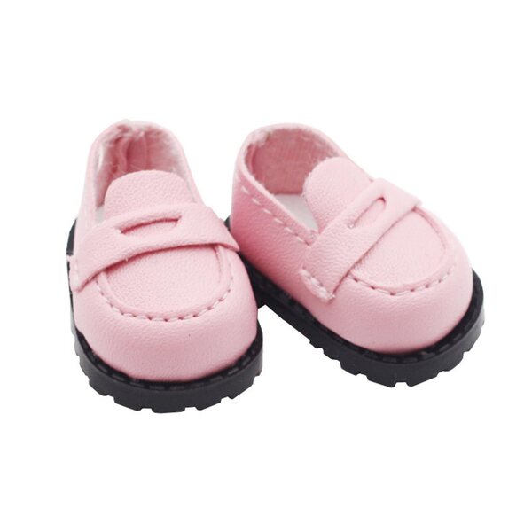 Scarpe rosa per bambole 15-17 cm, accessori fatti a mano in poliuretano PU