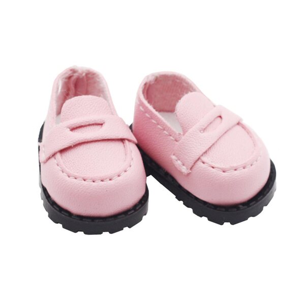 Scarpe rosa per bambole 15-17 cm, accessori fatti a mano in poliuretano PU