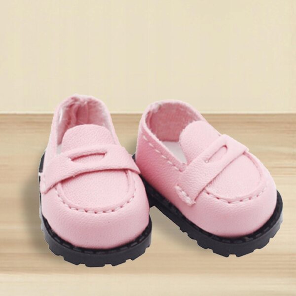 Scarpe rosa per bambole 15-17 cm, accessori fatti a mano in poliuretano PU
