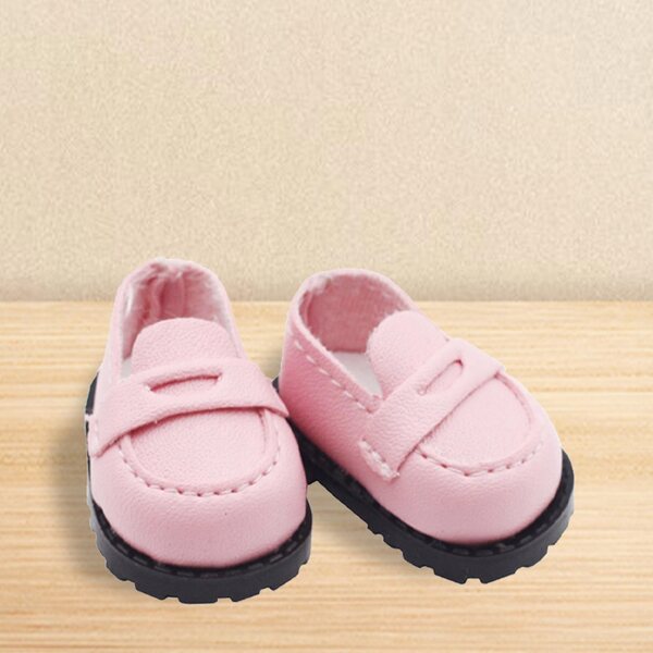 Scarpe rosa per bambole 15-17 cm, accessori fatti a mano in poliuretano PU