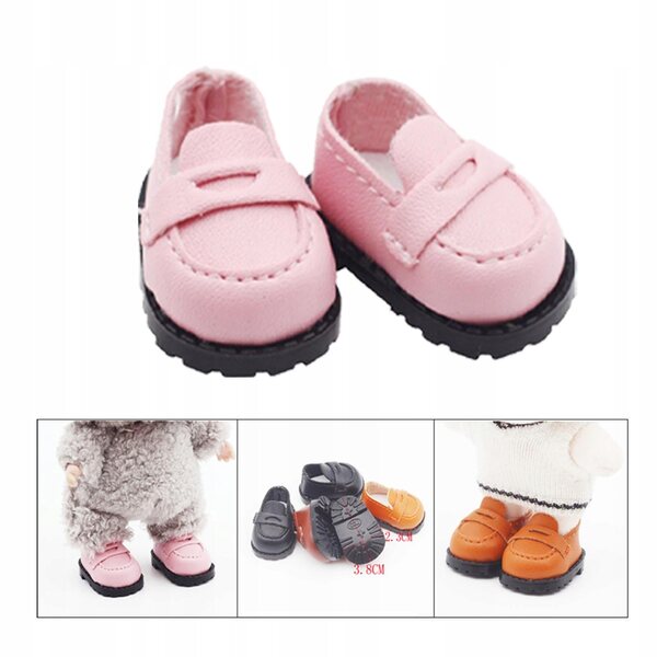 Scarpe rosa per bambole 15-17 cm, accessori fatti a mano in poliuretano PU