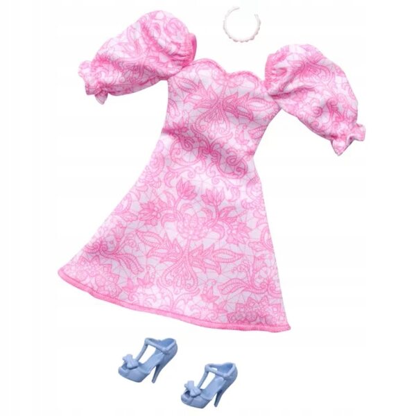 Barbie Fashionistas: Set Moda con Vestito Rosa e Scarpe Eleganti HRH40