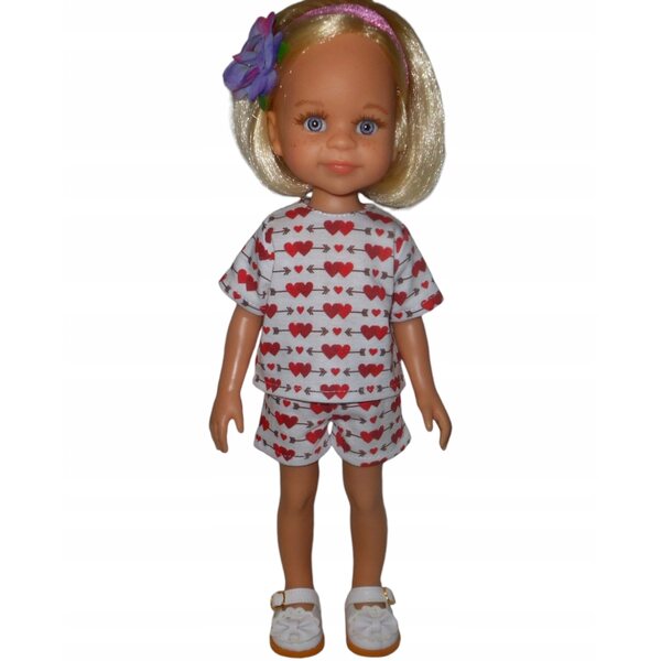 Pigiama per bambola Paola Reina 32 cm con completo blusa e shorts in cotone