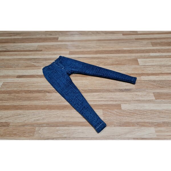 Pantaloni XXL per bambole con figura rotonda in tessuto jeans blu scuro