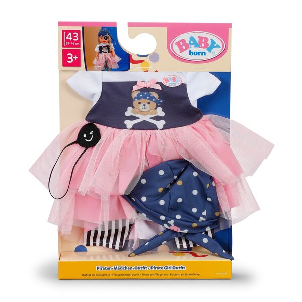BABY born Vestito da Piratessa 43 cm – Costume per bambole con dettagli unici