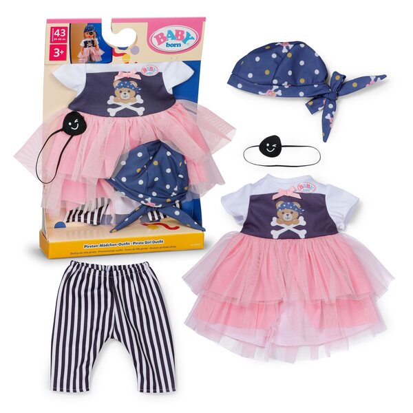 BABY born Vestito da Piratessa 43 cm – Costume per bambole con dettagli unici