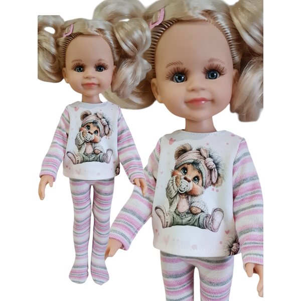 Bekleidungsset für Paola Reina Puppen mit T-Shirt und Strumpfhose 32 cm