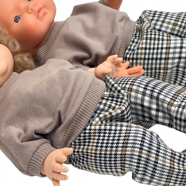 Kariertes Kleidungsset für Miniland-, Minikane- und Paola Reina-Puppen 34–38 cm