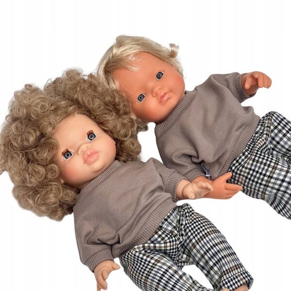 Kariertes Kleidungsset für Miniland-, Minikane- und Paola Reina-Puppen 34–38 cm