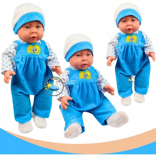 Kleidung für eine 40-cm-Puppe – komplett mit Overall und gepunktetem T-Shirt