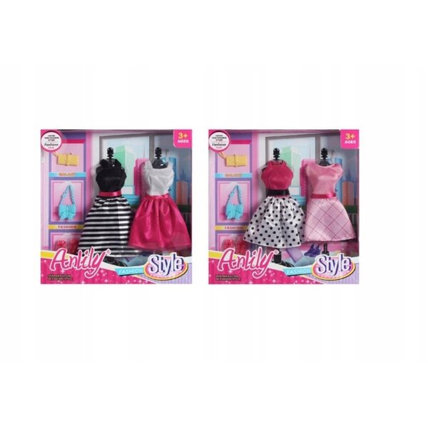 Kleidung für 30 cm große Anlily-Puppen mit zwei eleganten Kleidern und Accessoires