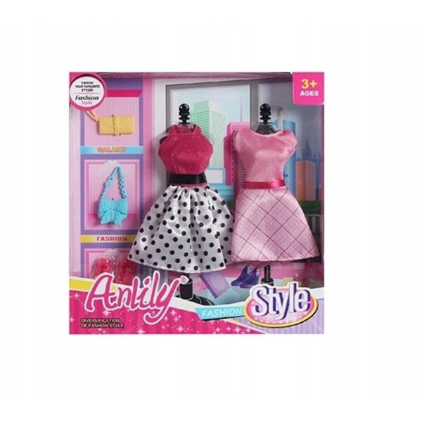 Kleidung für 30 cm große Anlily-Puppen mit zwei eleganten Kleidern und Accessoires