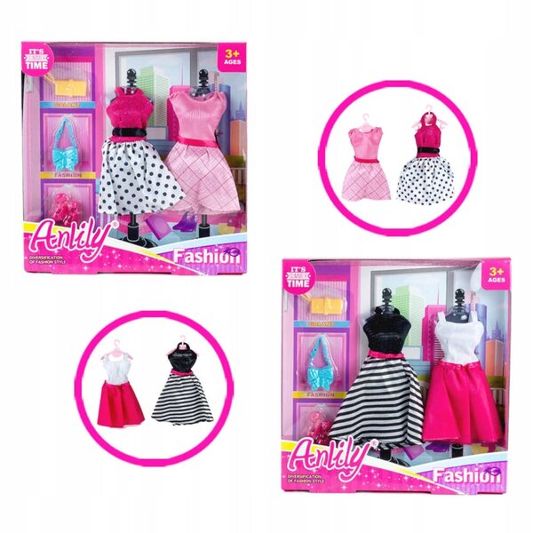 Kleidung für 30 cm große Anlily-Puppen mit zwei eleganten Kleidern und Accessoires