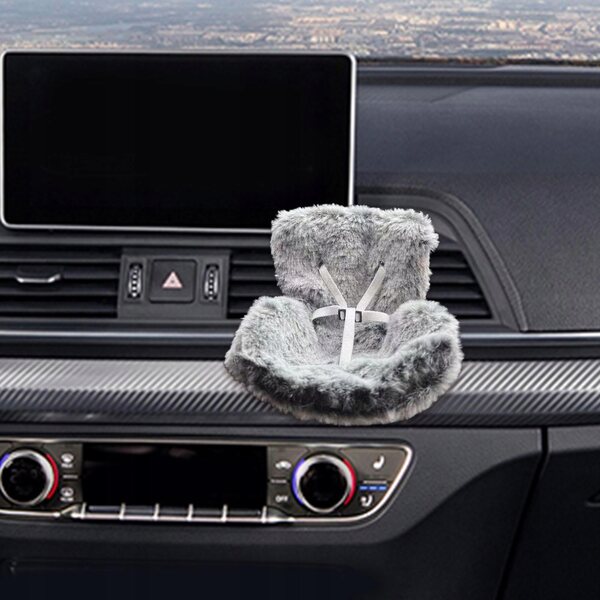 Dekorativer Puppenautositz mit Clip-on-Gitter, Grau