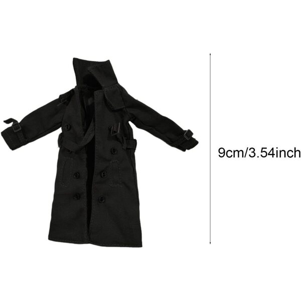 1/12 Mantel für 6-Zoll-Actionfigur KiBcsLic Schwarz, realistisches und vielseitiges Accessoire