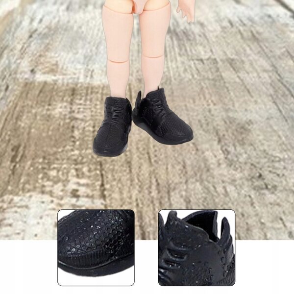1:12 Puppen-Sportschuhe, austauschbare schwarze klassische Mini-Sneaker