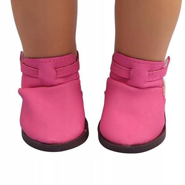 18-Zoll-Puppenstiefel, 7 cm modische rosa Schuhe für Puppen