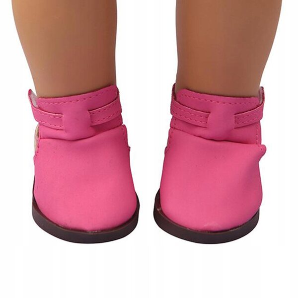 18-Zoll-Puppenstiefel, 7 cm modische rosa Schuhe für Puppen