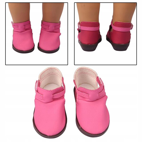 18-Zoll-Puppenstiefel, 7 cm modische rosa Schuhe für Puppen