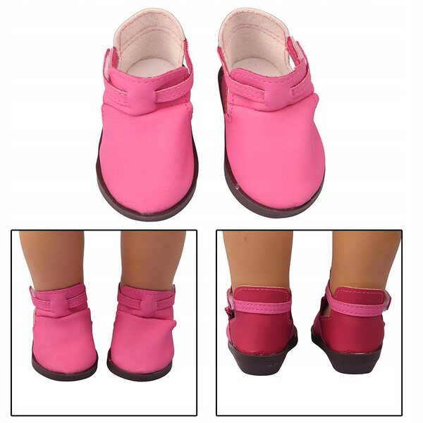18-Zoll-Puppenstiefel, 7 cm modische rosa Schuhe für Puppen