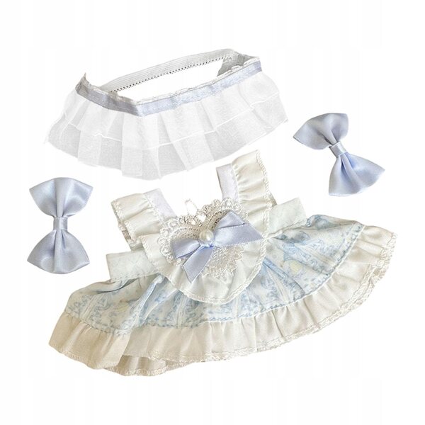 15-cm-Puppenkleidung aus weichem Stoff mit Entenkostüm und Marinekleid