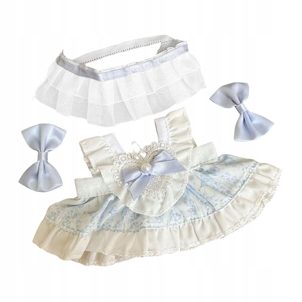 15-cm-Puppenkleidung aus weichem Stoff mit Entenkostüm und Marinekleid