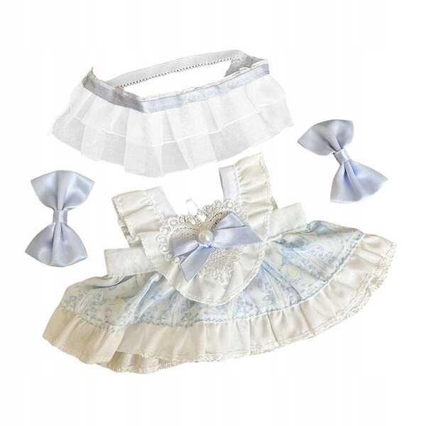 15-cm-Puppenkleidung aus weichem Stoff mit Entenkostüm und Marinekleid