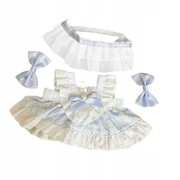 15-cm-Puppenkleidung aus weichem Stoff mit Entenkostüm und Marinekleid